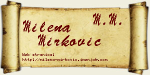 Milena Mirković vizit kartica